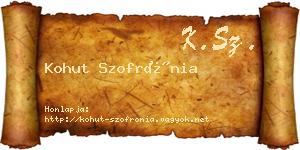 Kohut Szofrónia névjegykártya